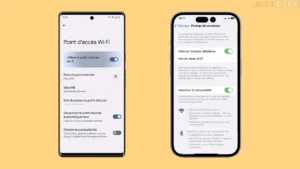 Partage de connexion mobile entre smartphone et ordinateur illustrant un problème de point d’accès Wi-Fi