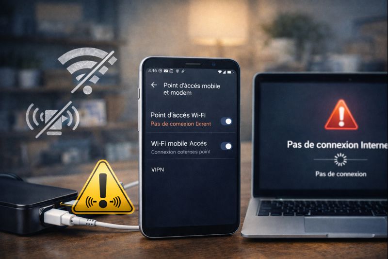 Partage de connexion Android ne marche pas : solutions Partage de connexion Android ne fonctionne pas avec point d’accès mobile et tethering en panne