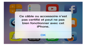 message erreur cable accessoire pas certifie (1)