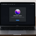 MacBook affichant l'écran de réinstallation de macOS en mode récupération